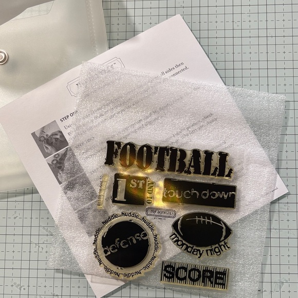 Retired CTMH Football Themed “1st and 10” Acrylic Stamp Set - Picture 3 of 4